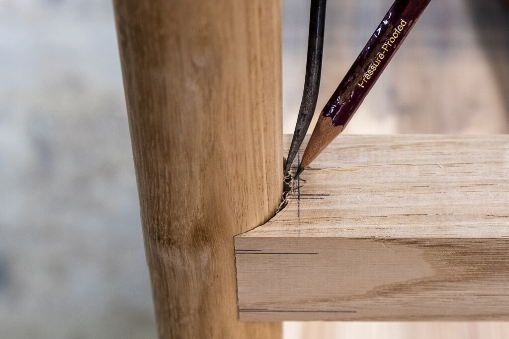 Close-up detail of masterful wood joinery
